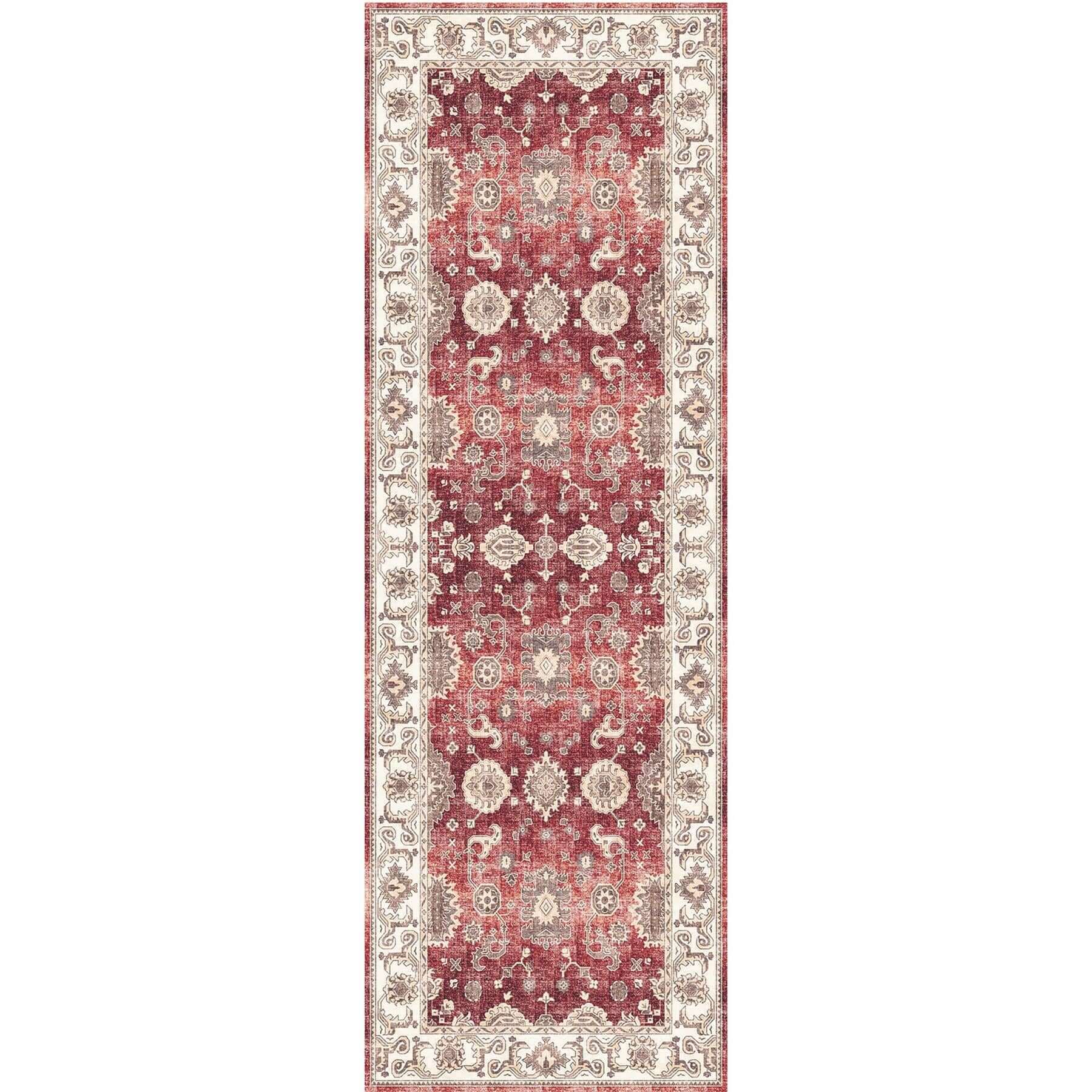 Jasru Vintage Washable Non-Slip Rug for Effortless Style & Comfort