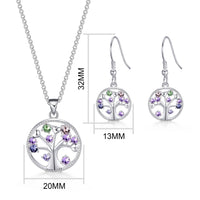 2pc Chakra Tree of Life Set Created with Zircondia® Crystals