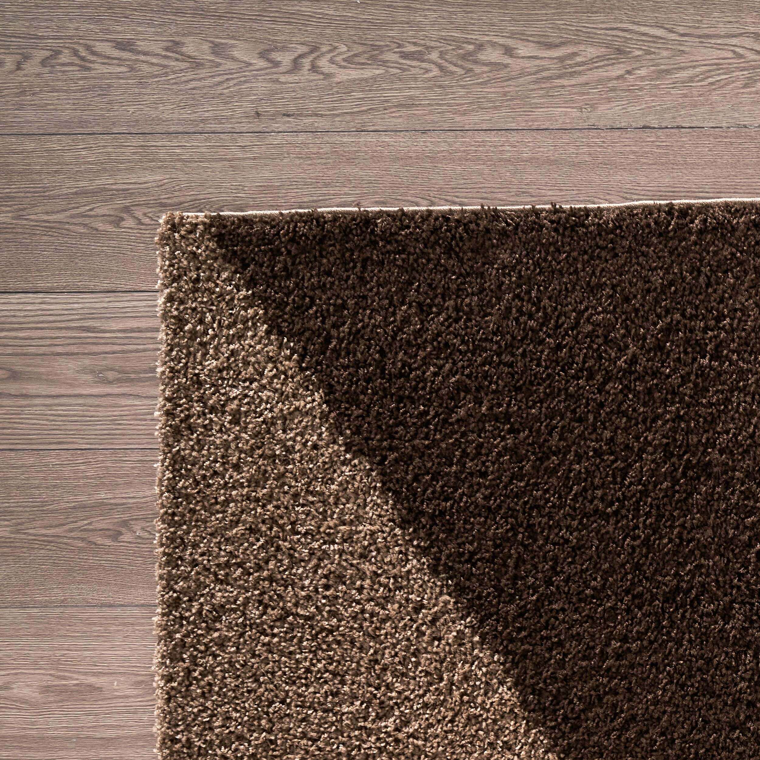 Shaggy Geometric Brown Rugs| 382B