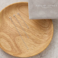 3 Pack of 2" 3" 4" Inch Sterling Silver Necklace Chain Extenders