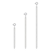 3 Pack of 2" 3" 4" Inch Sterling Silver Necklace Chain Extenders