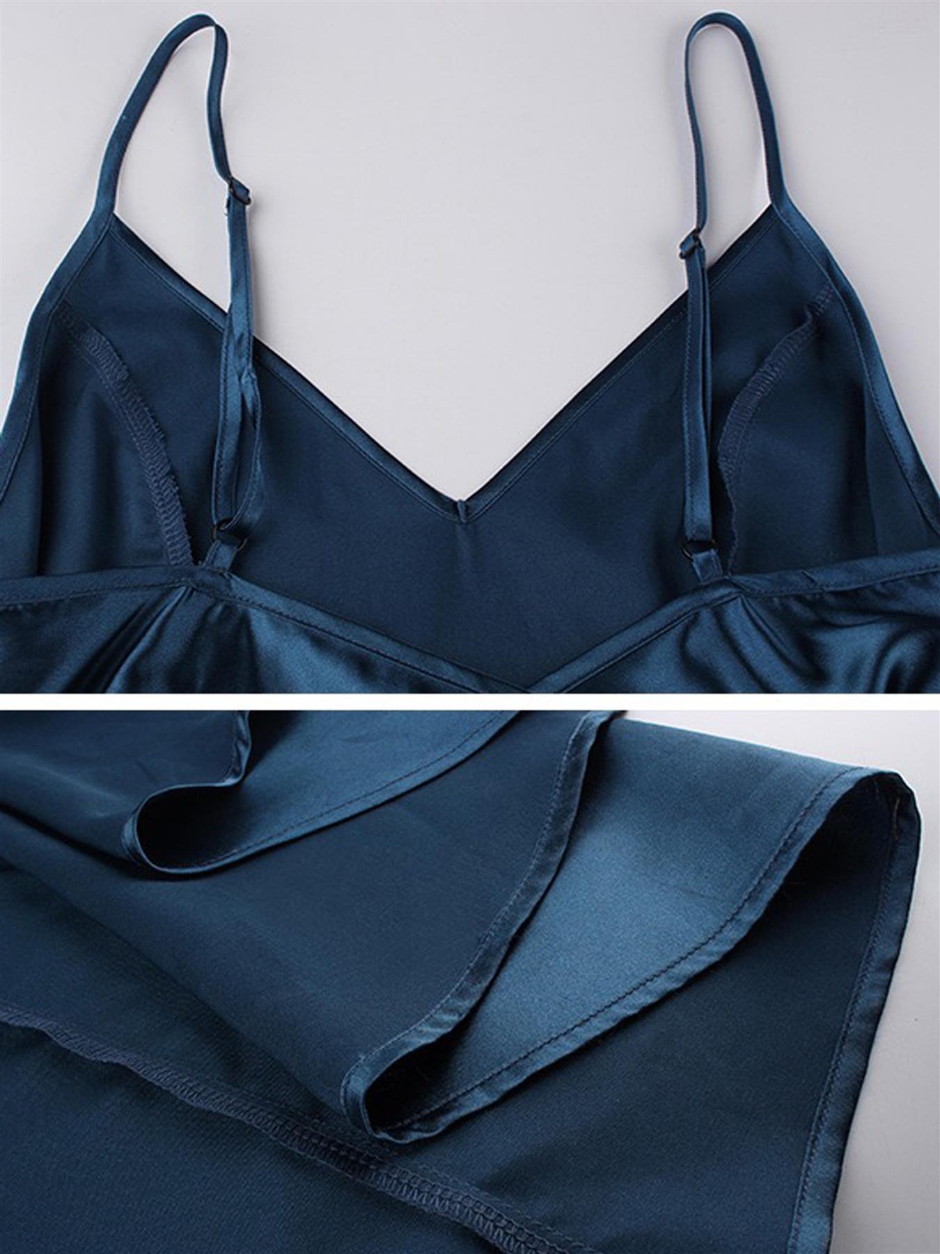 Tie Back Teal Satin Halter High Low Dress