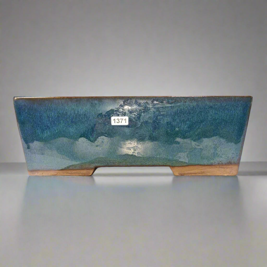 27cm Glazed Bonsai Pot | Rectangle | 27cm x 18cm x 9cm | Blue