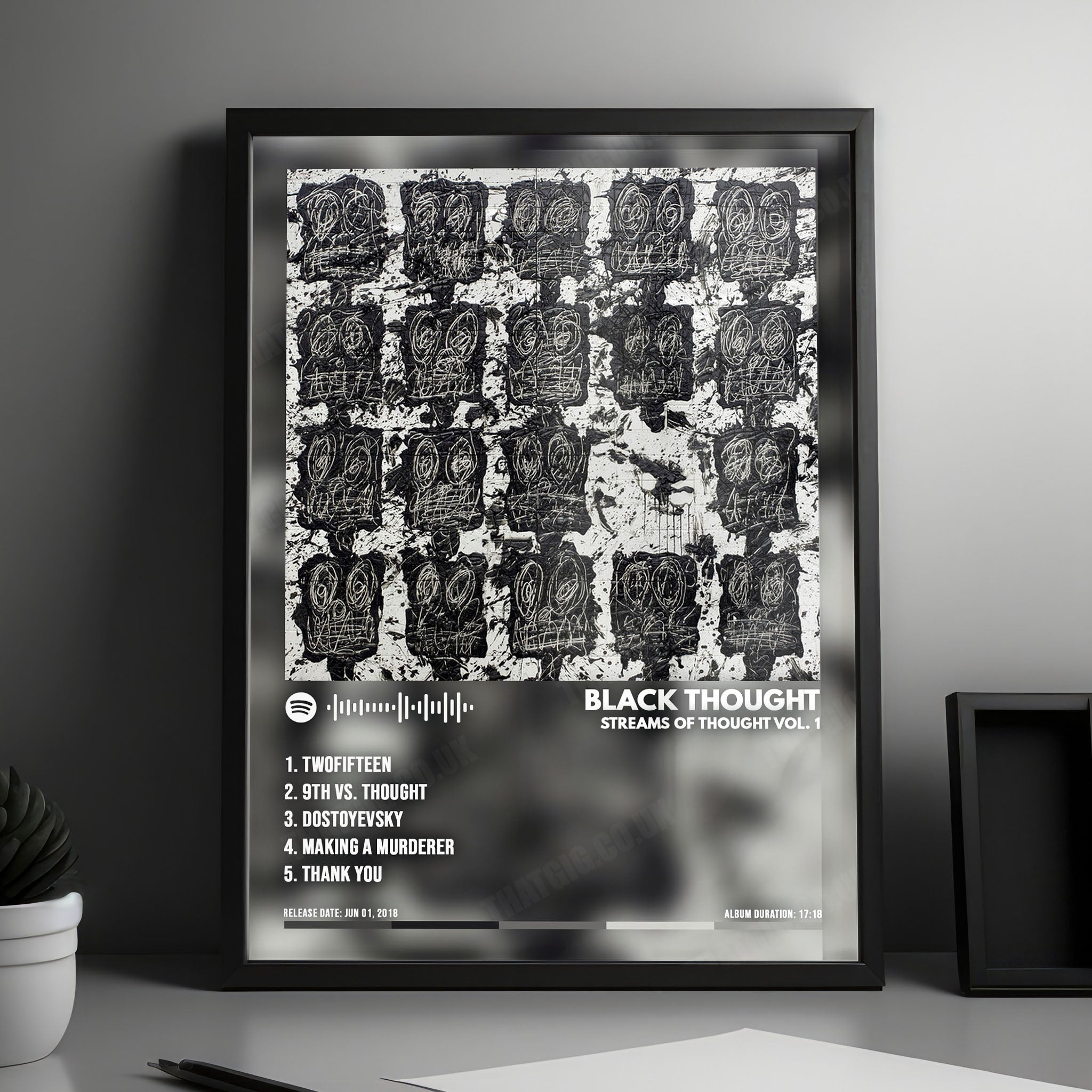 Black Thought "Streams of Thought,  Vol. 1 " Album Cover Poster - with Complete Tracklist
