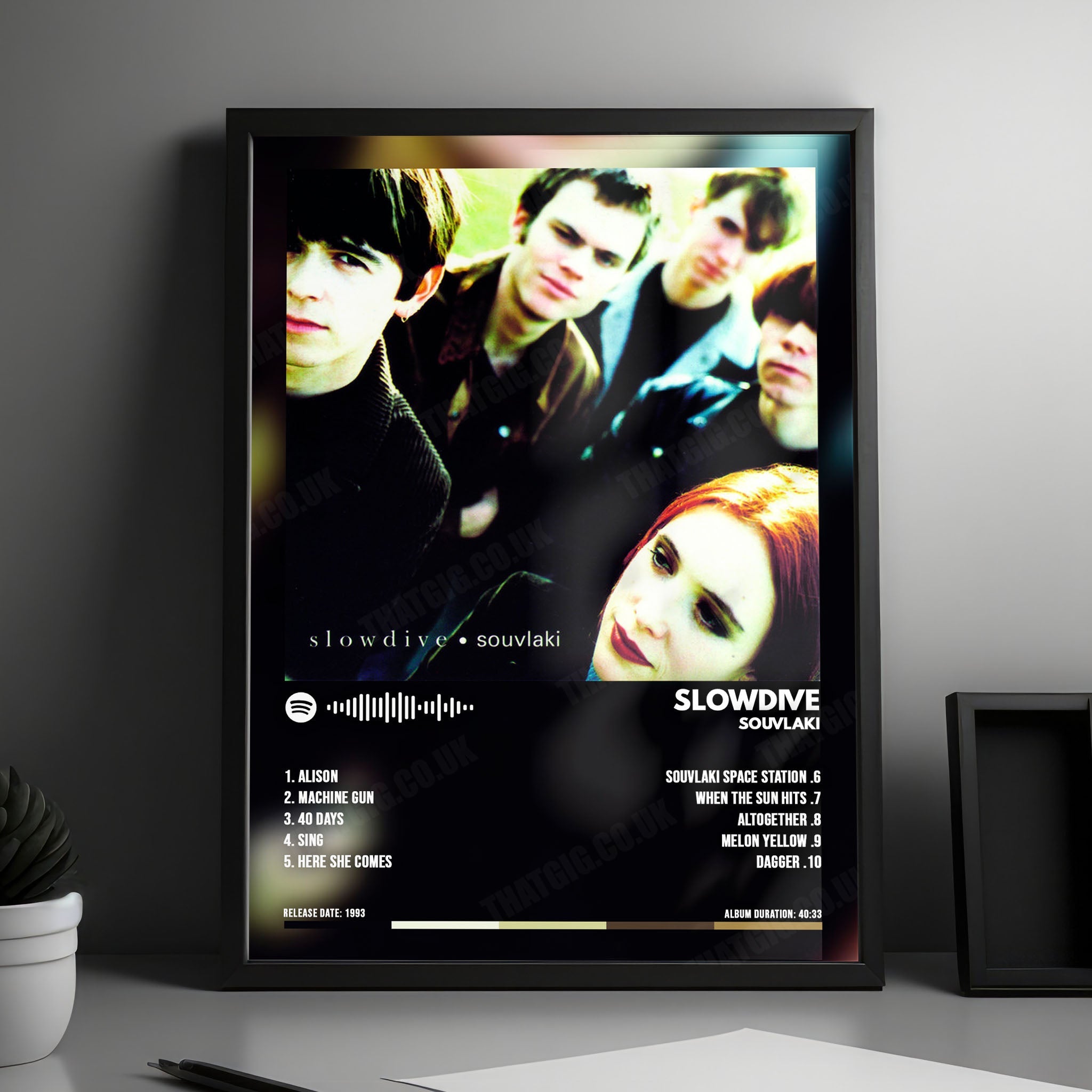 Slowdive "Souvlaki" Album Cover Poster - with Complete Tracklist