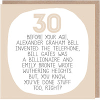 30th Birthday Card - By Your Age