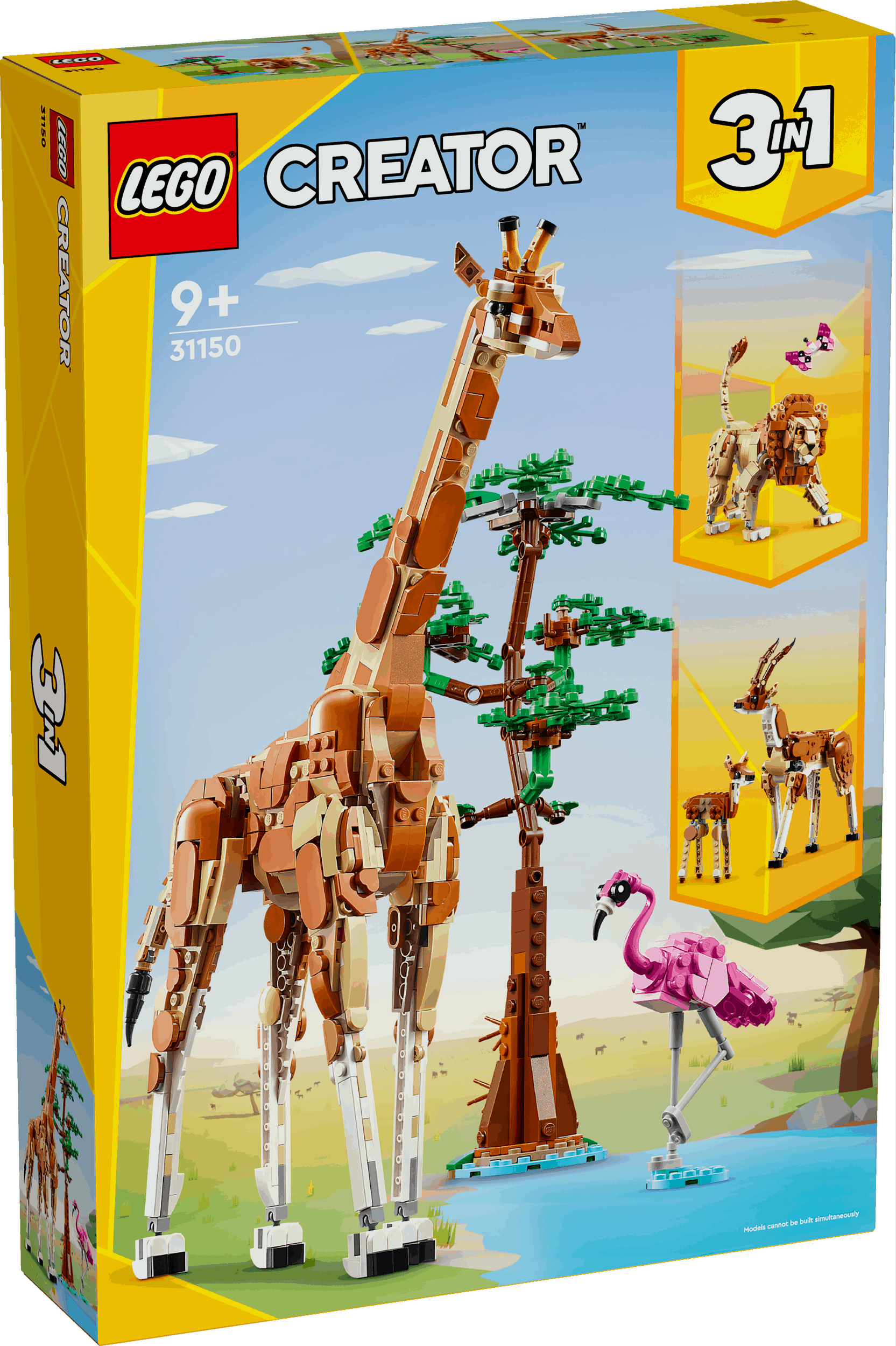 Lego Creator 3 in 1 31150 Wild Safari Animals Playset for Ages 9 & Up