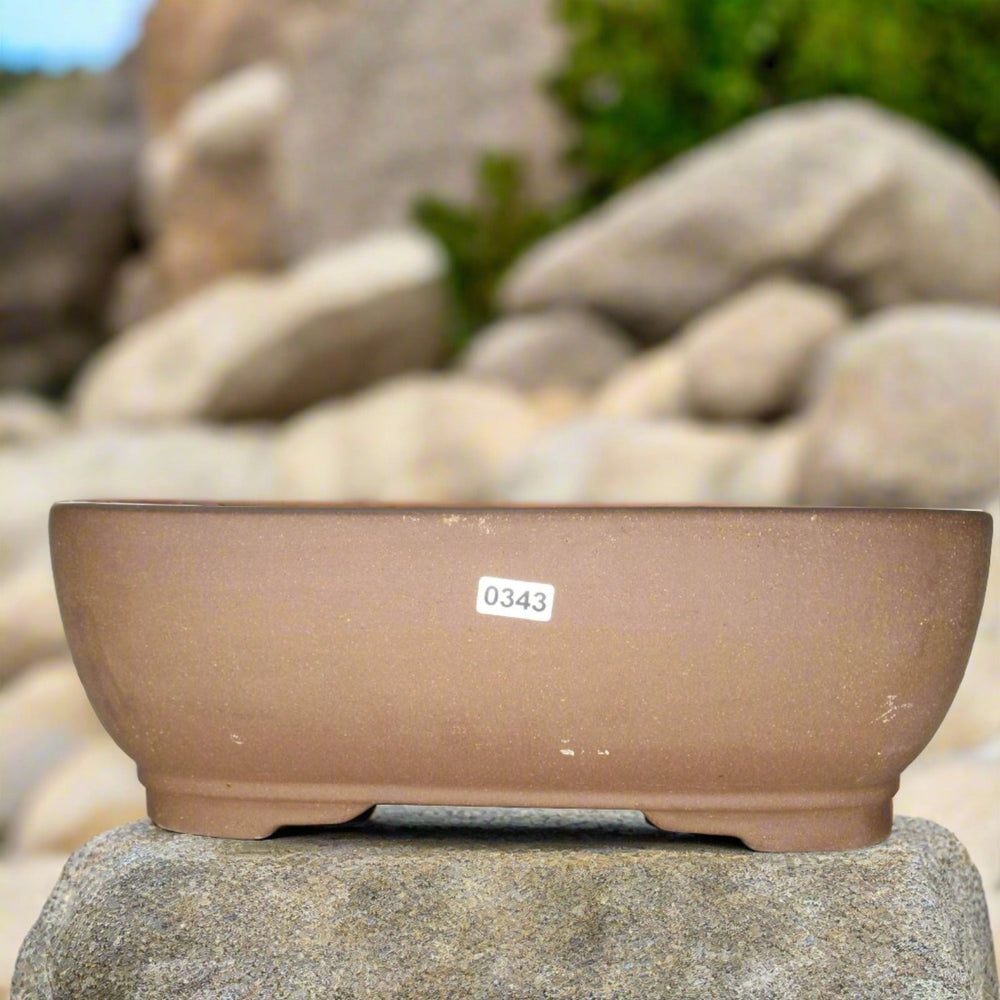31cm Unglazed Bonsai Pot Oval | 31cm x 25cm x 10cm | Rectangle | Brown