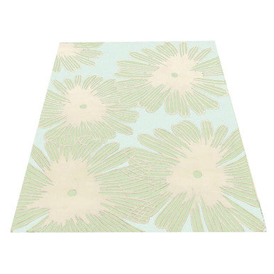 Ditsy Daisy Hand Woven Kids Rug in Cream and Green
