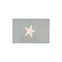 Grey and White Star Rug - Chic Cotton and Wool Design for Modern Living