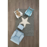 Grey and White Star Rug - Chic Cotton and Wool Design for Modern Living