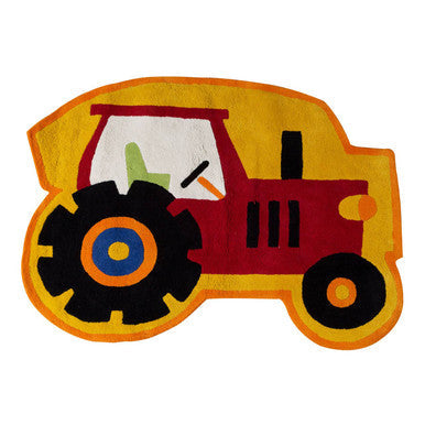 Kids Tractor Cotton Area Rug for Playful Spaces