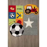 Kids Tractor Cotton Area Rug for Playful Spaces