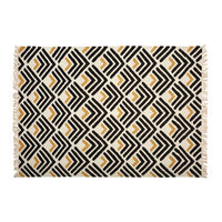 Bosie Large Takara Handcrafted Rug with Black and Gold Arrow Motifs