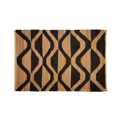Bosie Handcrafted Small Hemp Rug with Tribal Design