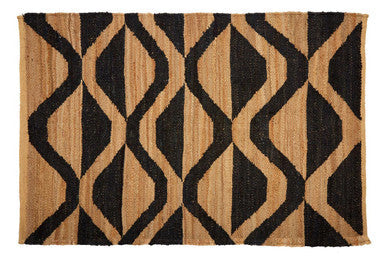 Bosie Large Handcrafted Hemp Rug with Tribal Design