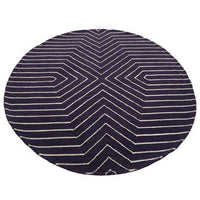 Bosie Moyo Luxury Blue and White Round Wool Rug