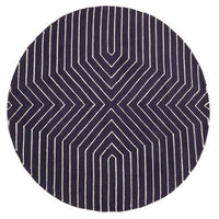Bosie Moyo Luxury Blue and White Round Wool Rug