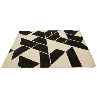 Bosie Milana Handwoven Black and White Geometric Rug