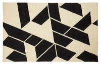 Bosie Milana Large Black and White Handwoven Geometric Rug