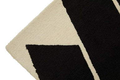 Bosie Milana Large Black and White Handwoven Geometric Rug
