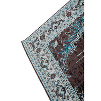 Bosie Morvi Floral Jacquard Woven Rug in Blue & Multicolour