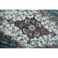 Bosie Morvi Floral Jacquard Woven Rug in Blue & Multicolour
