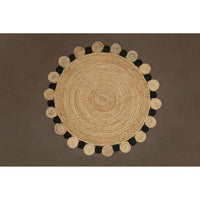 Bosie Demir Large Natural and Black Jute Rug - Modern Geometric Charm for Your Home