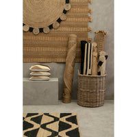 Bosie Demir Large Natural and Black Jute Rug - Modern Geometric Charm for Your Home