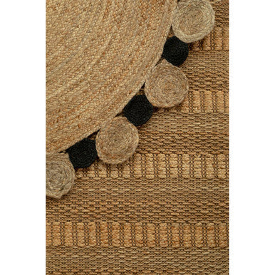 Bosie Demir Large Natural and Black Jute Rug - Modern Geometric Charm for Your Home