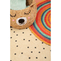 Vibrant Kids Multicolour Jute Rug for Playful Spaces
