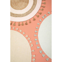 Kids Blue Tassel Round Rug – Chic & Playful Addition for Bedrooms and Playrooms