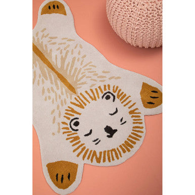 Kids Lion Hand-Woven Rug – Whimsical Multicolour Design for Playful Spaces