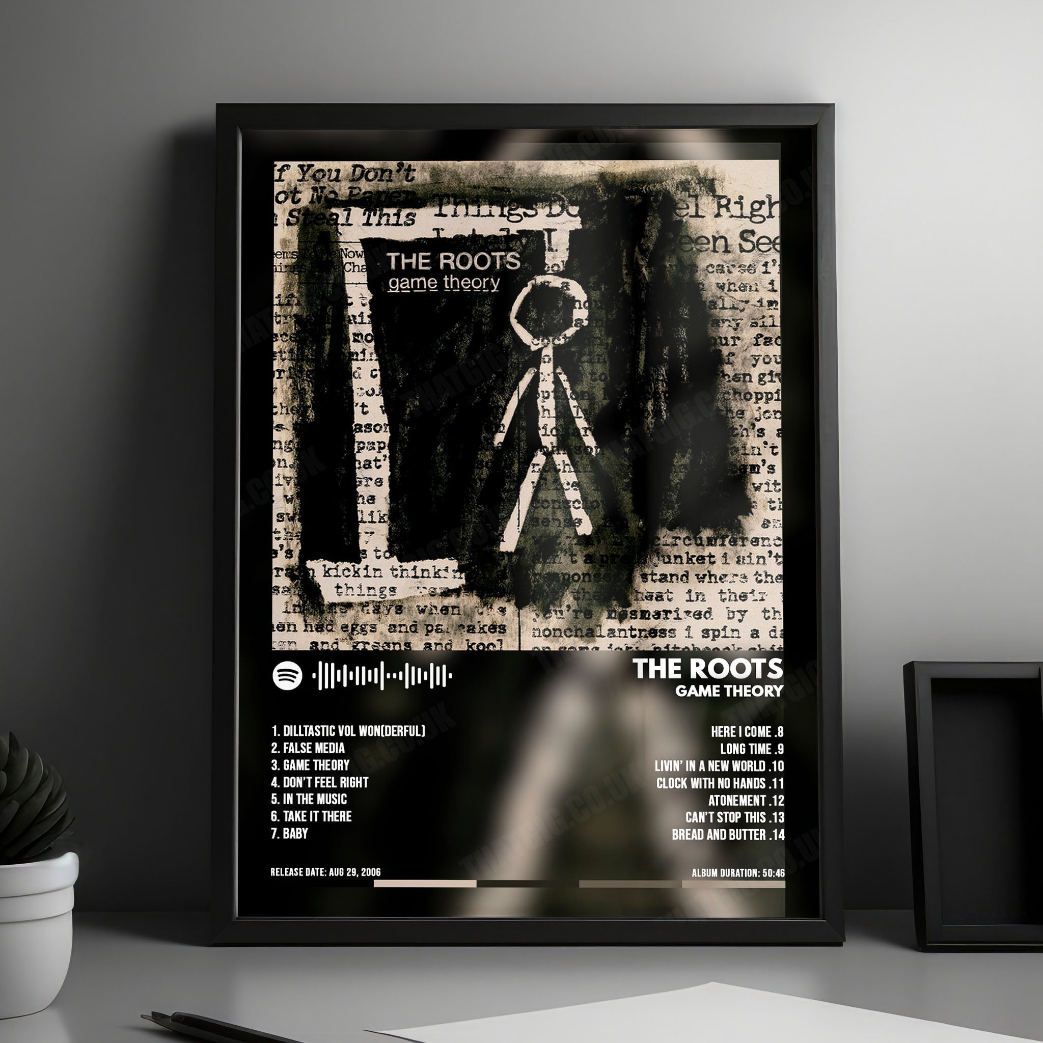 The Roots "Game Theory" Album Cover Poster - with Complete Tracklist
