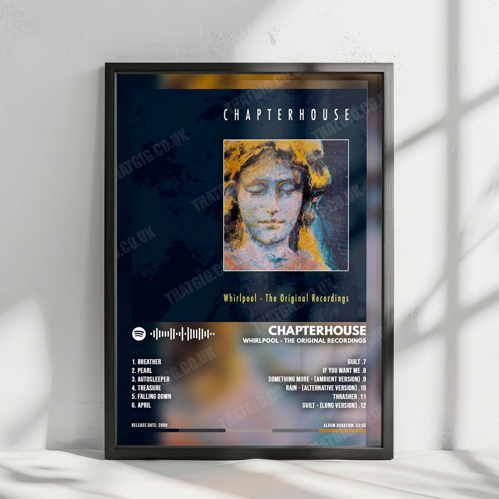 Chapterhouse "Whirlpool" Album Cover Poster - with Complete Tracklist