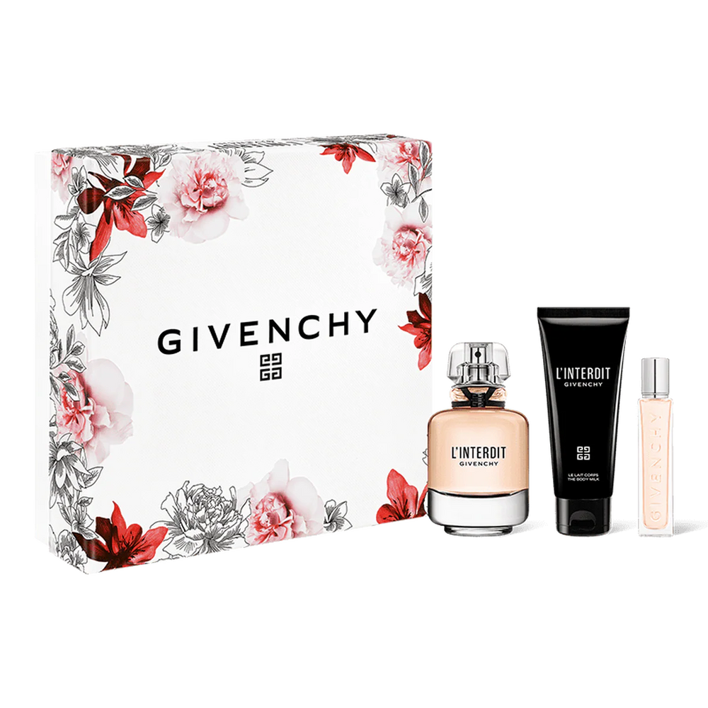Givenchy L'interdit Gift Set 80ml EDP + 75ml Body Milk + 12.5 ml Mini