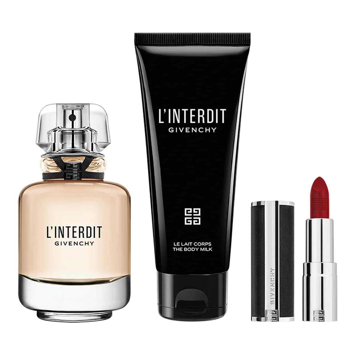 Givenchy L'Interdit 50ml EDP + 75ml Body Milk + Lipstick for Women GIFT SET