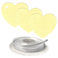 100 Heart Shaped Gift Tags with White Satin Ribbon -  21 Colours, Birthday Xmas