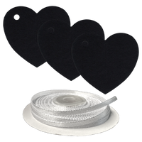 100 Heart Shaped Gift Tags with White Satin Ribbon -  21 Colours, Birthday Xmas