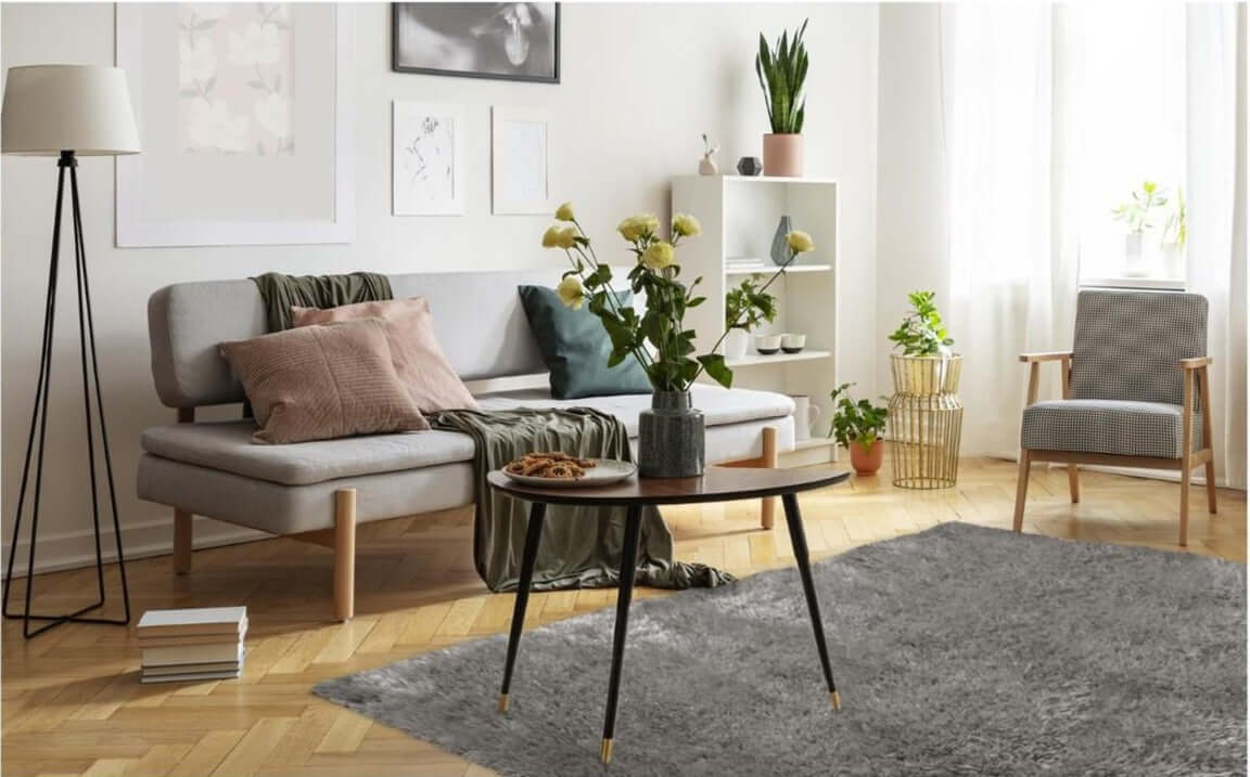 Lagom Grey Super Soft Shaggy Rug