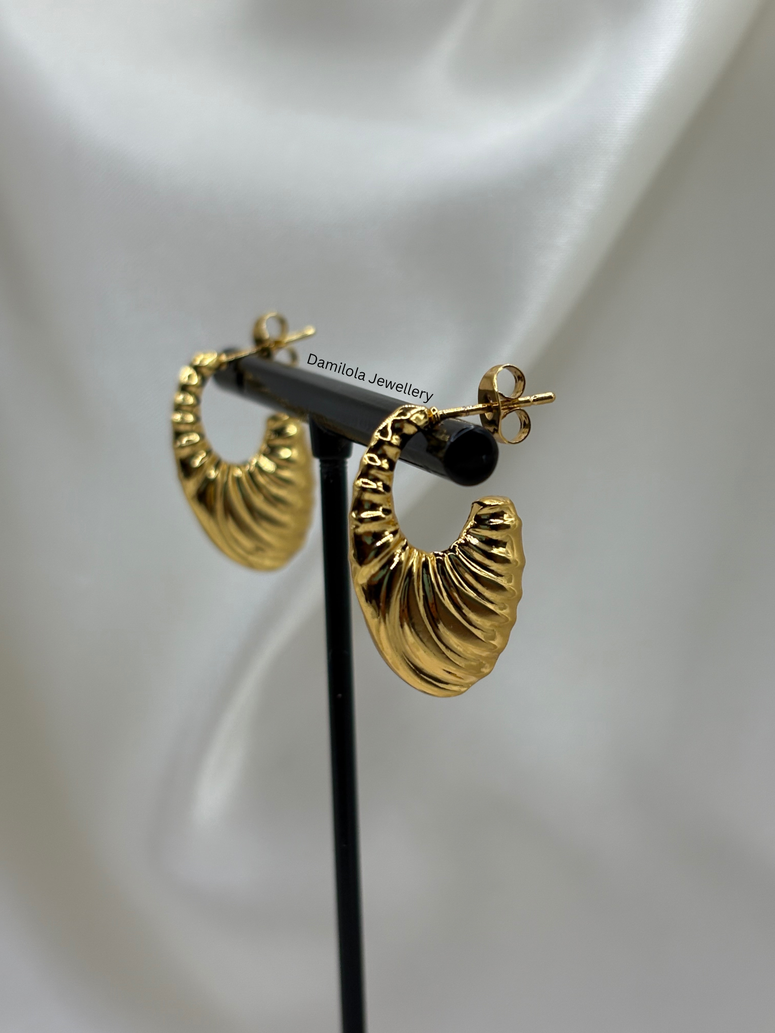 Gold ‘Ruby’ Ripple Hoops