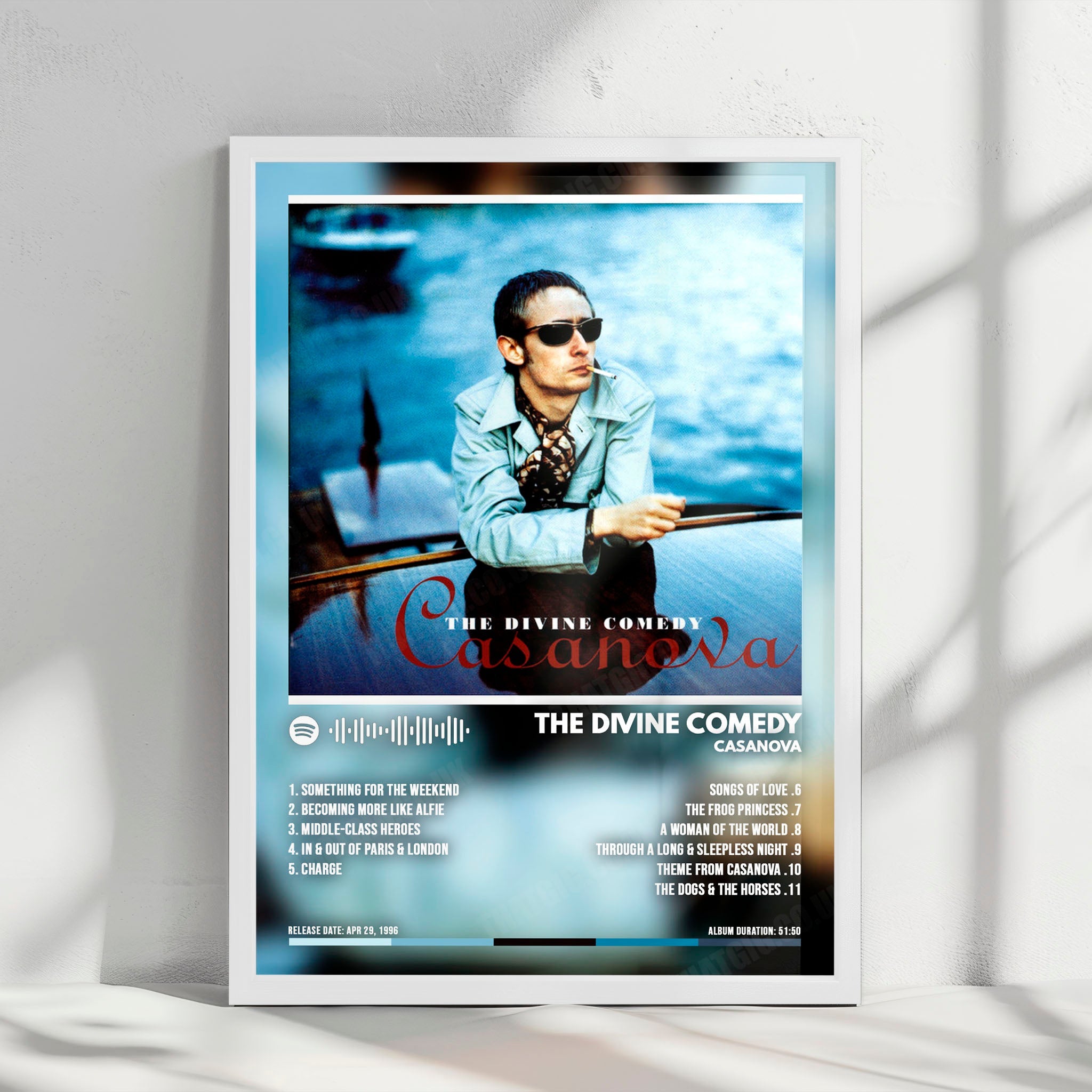 The Divine Comedy "Casanova" Album Cover Poster - with Complete Tracklist