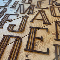 Rusty Metal 5" or 12" Art Deco Lettering A-Z 0-9