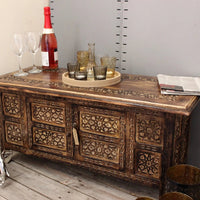 Mehanadi Rectangle Moroccan Coffee Table Hand Carved with Storage Compartment