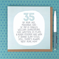 35th Birthday Card - By Your Age