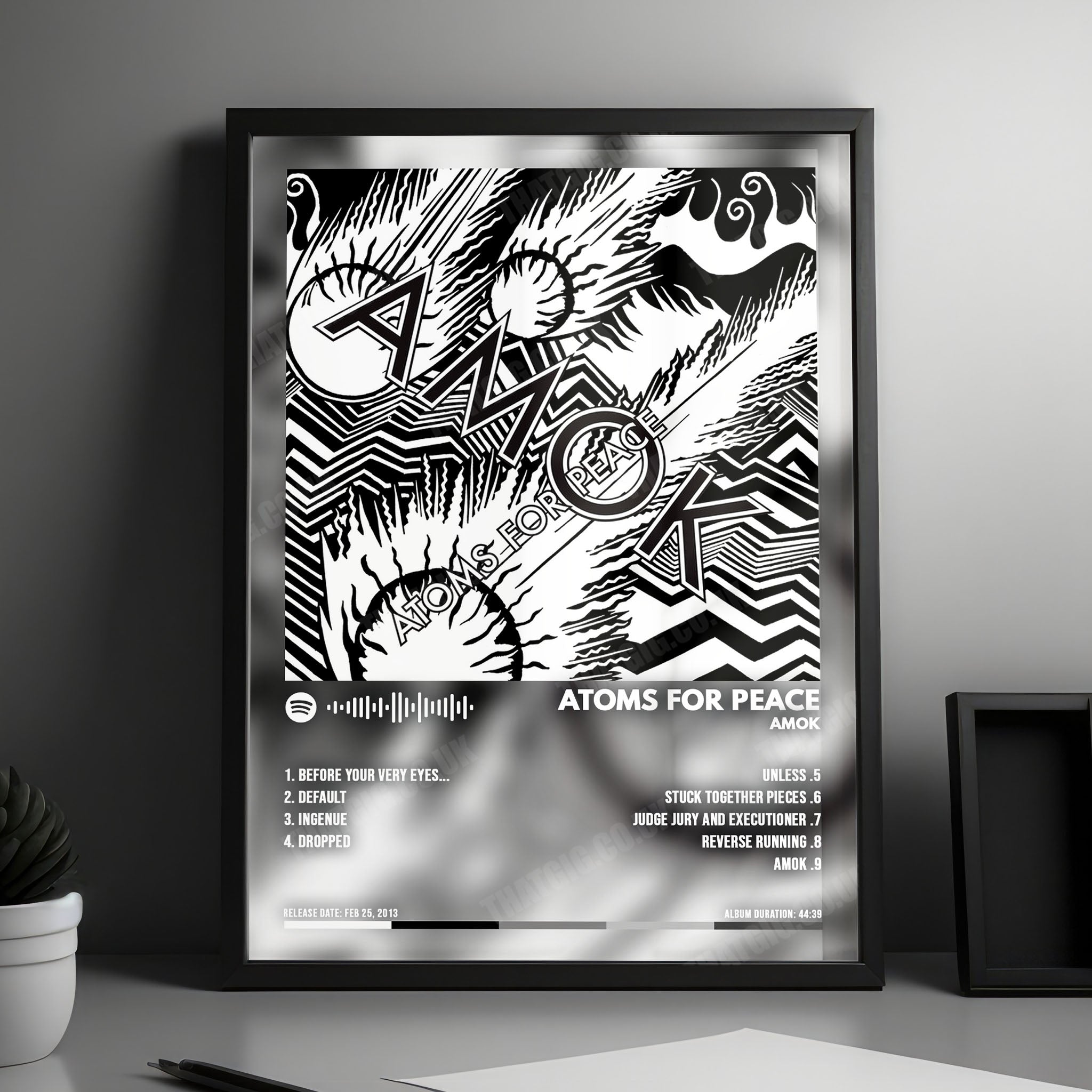 Atoms for Peace "AMOK" Album Cover Poster - with Complete Tracklist