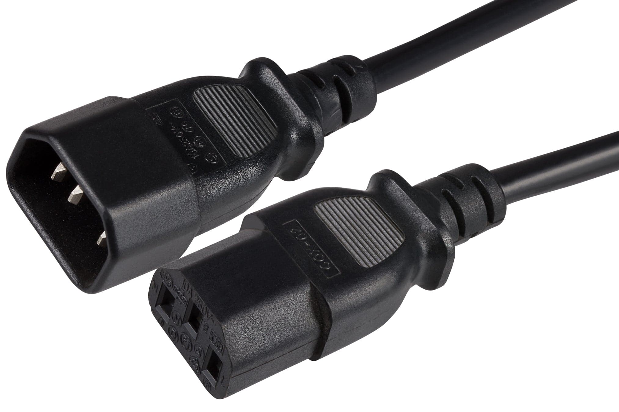 Maplin Power Lead IEC C14 Male Plug to C13 Female Extension Lead - 2m, Black