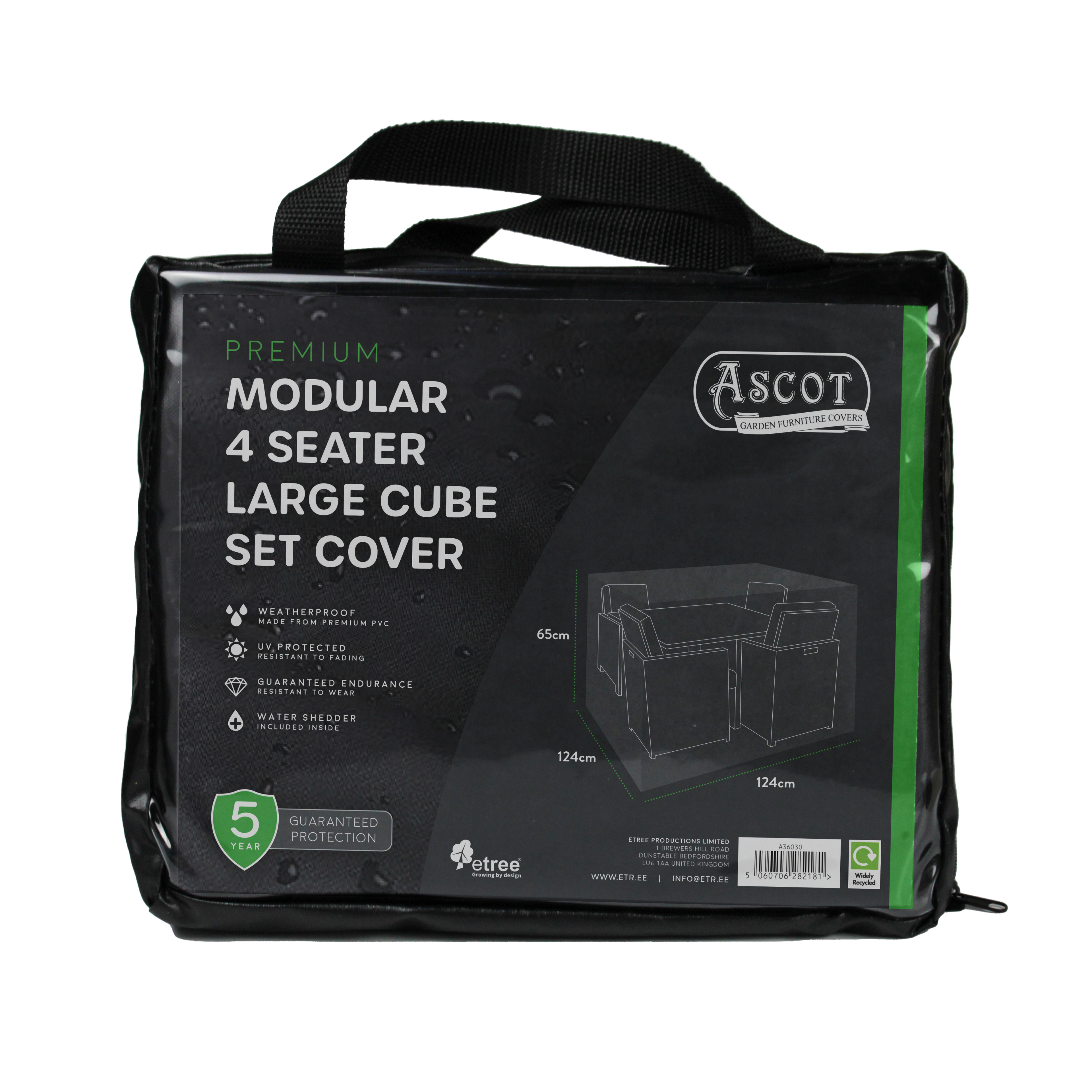 Premium Modular 4 Seater Cube Set Cover Large - 124 X 124 X 65 H