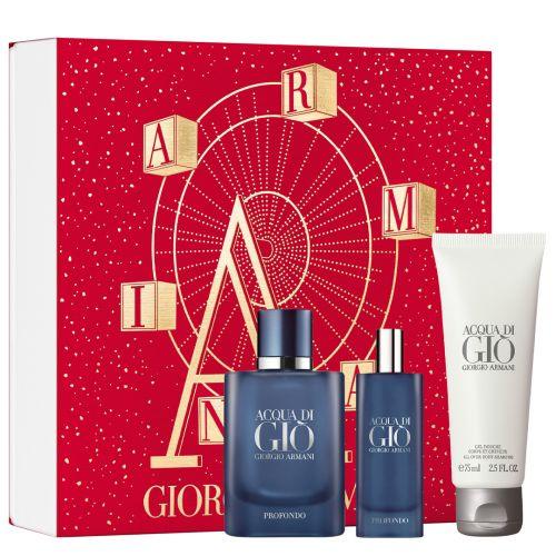 Armani Acqua Di Gio Profondo EDP 40ml Gift Set + 15ml Mini + Shower Gel