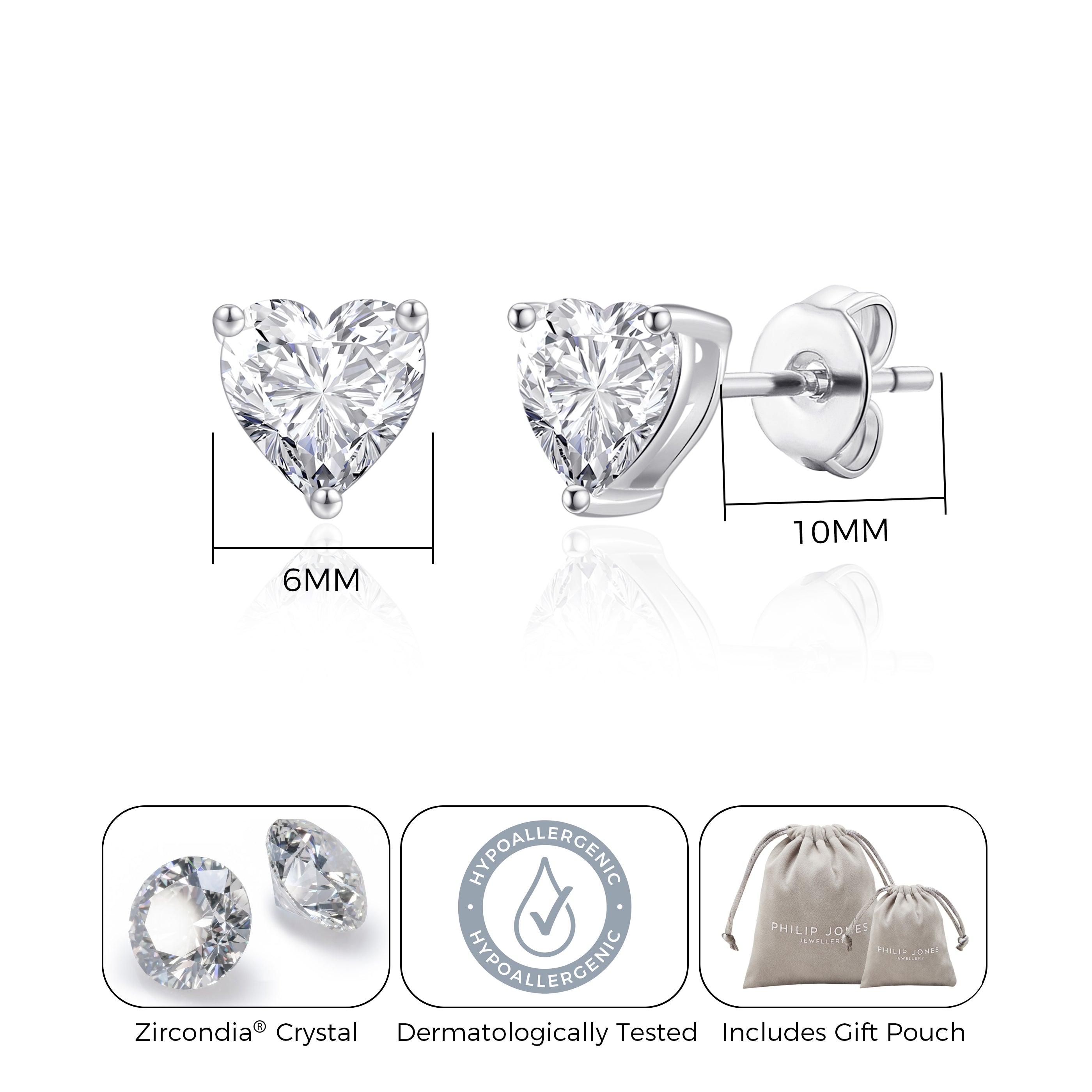 Sister Heart Earrings with Quote Card Created with Zircondia® Crystals